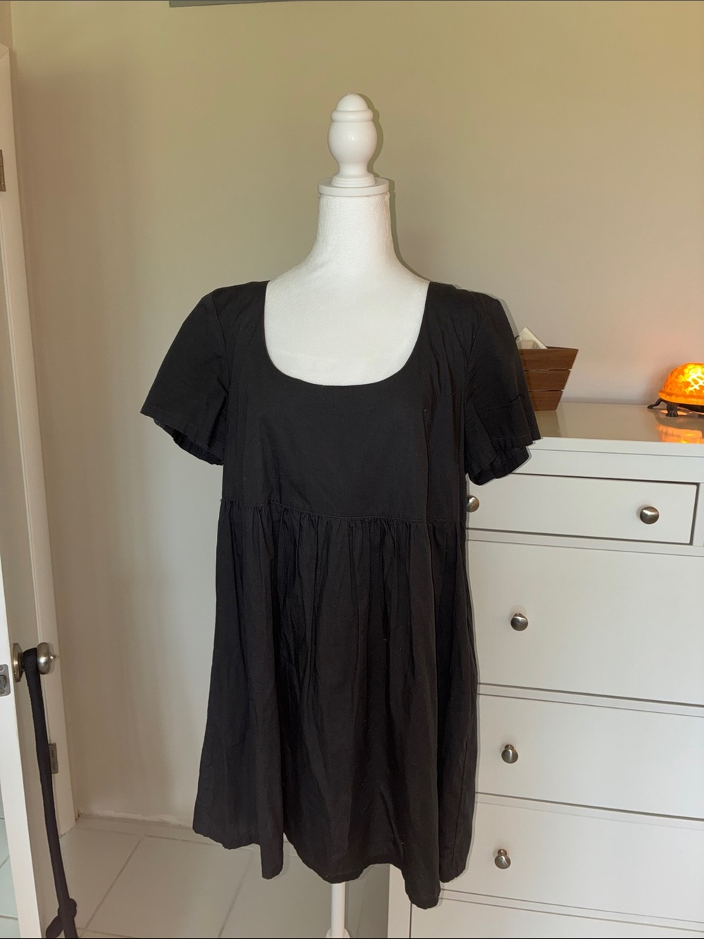 Divided Black Scoop-Neck Mini Dress